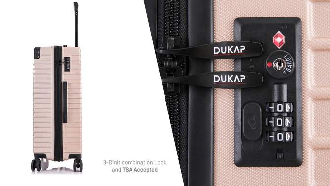 DUKAP Tour Lightweight Hardside Medium Checked Spinner Suitcase, 2 of 11, play video