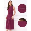 INSPIRE CHIC Women's Sleeveless Crew Neck High Waist A-Line Midi Office Dresses - 2 of 4