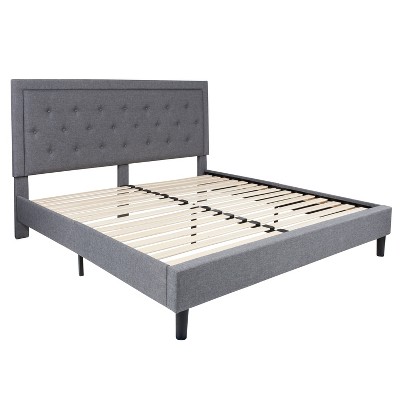 Flash Furniture Roxbury King Size Tufted Upholstered Platform Bed In 