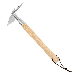 Itopfox 2-in-1 Hand Garden Hoe and Cultivator, Stainless Steel Weeding Tool with Wooden Handle for Digging, Loosening Soil, Cultivating, Planting - 1 of 4