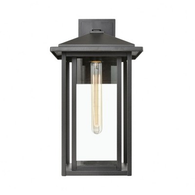 Matte Black Clear Glass Dimmable Outdoor Sconce