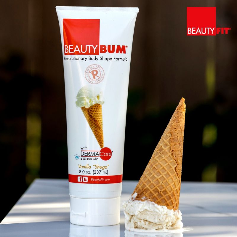 BeautyFit BeautyBum Tube Redefining Muscle Toning Lotion - Skin Tightening and Cellulite Cream - Vanilla Shuga - 8 oz, 2 of 5