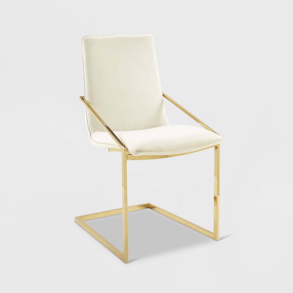 Photos - Chair Modway Pitch Performance Velvet Dining Armchair Gold/Ivory  