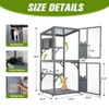 AZL1 Life Concept Pet Crates and Houses Outdoor Cat Catio on Wheels, 2 Story Cat Cage with Platforms and Condo, Sunlight Roof, Gray, 31.5"*31.5"*70.3" - 3 of 4