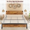 Full Size Platform Bed Frame with Headboard, 4 Storage Drawers, Noise-Free, Metal Support, No Box Spring Needed, Rustic Brown - 2 of 4