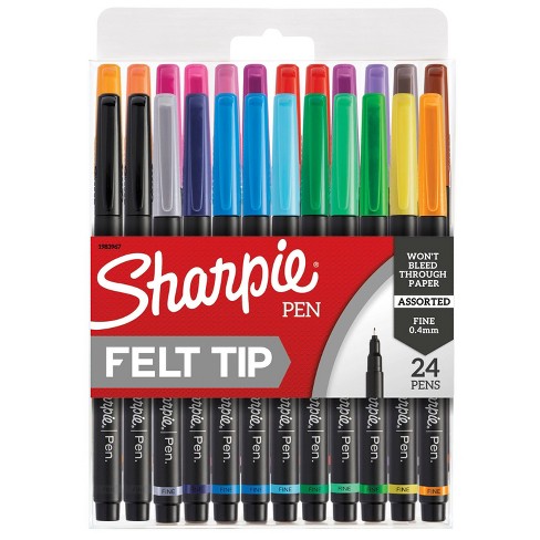 Sharpie 24pk Felt Pens 0.4mm Fine Tip Multicolored : Target