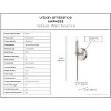 Urban Ambiance Luxury Contemporary Wall Sconce 16.625''H x 5.75''W,  Brushed Nickel Finish,  Parkes Collection, UHP4232 - 4 of 4