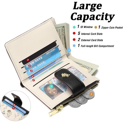 Clotth Small Wallets for Women - with Zipper Pocket & ID Window - RFID Blocking Leather Compact Bifold for Daily Use, Travel,and Work. - image 4