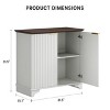 Fluted Buffet Sideboard with Storage, Modern Coffee Bar Cabinet with Adjustable Shelves, Kitchen Hutch - 2 of 4