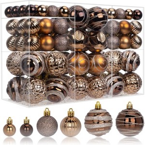 100 Pcs Christmas Ball Ornaments Set, Red and Green Xmas Tree Decoration, Shatterproof Decorative Hanging Balls with Loop for Christmas Party - 1 of 4