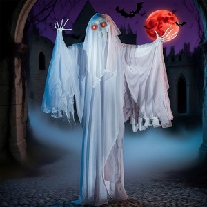 Joyfy 67" Halloween Life Size Animatronics Ghost Outdoor Decor, Sound-Activated Skeleton Haunted House Props with Creepy Sound for Garden Yard Lawn - 1 of 4