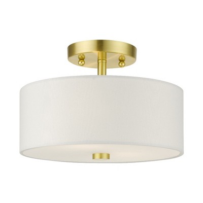 Livex Lighting Meridian 2 - Light Semi-Flush Mount in  Satin Brass
