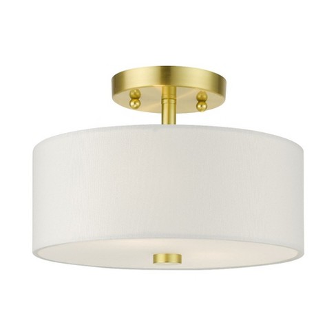 Livex Lighting Meridian 2 - Light Semi-Flush Mount in  Satin Brass - image 1 of 2