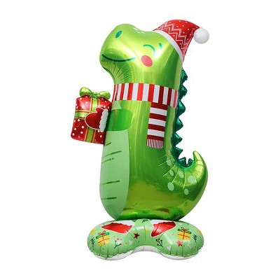 Large 49 Inch Christmas Aluminum Foil Balloon for Holiday Party Decor, Dinosaur Elk and Christmas Tree Designs