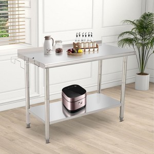 Stainless Steel Heavy-Duty Prep Table for Versatile Workspaces, Commercial Worktable with Hooks for Kitchens & Restaurants - 1 of 4