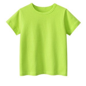 MyKids-USA Hot Selling Baby Kids Unisex Solid Color Green T-Shirt In European And American Style - 1 of 4