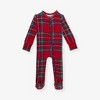 Infant Red Tartan Plaid Footie Zippered One Piece - Posh Peanut - 2 of 4