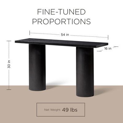 Lana Black Solid Wood Console Table with Cylindrical Legs