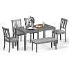 Zevemomo 6-Piece Wooden Dining Table Set, Including 1 Dining Table, 4 Upholstered Chairs and 1 Bench,for Dining Room & Kitchen, Grey - 2 of 4