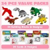 Joyfy 24/28 Packs Valentines Day Cards with Animal Building Blocks for Valentine Party Favor, Kids Classroom Exchange Gift, Valentine’s Greeting Cards - 2 of 4
