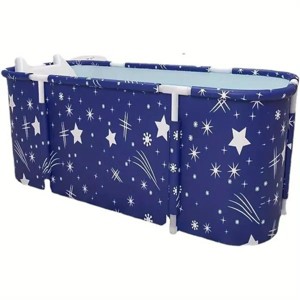 Portable foldable bathtub, thermostatic shower tub tub | ice bath | Separate family bathroom SPA bathtub, shower room soaking vertical bathtub - 1 of 4