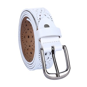 INSPIRE CHIC Women's Carved Multi-Hole Hollow Leather Belts - 1 of 4