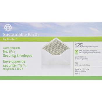 Sustainable Earth #6-3/4 100% Recycled Business Envelopes 125/BX 19962
