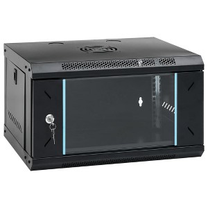 Aghana Digitals 6U Wall-Mountable Network Cabinet with Lockable Glass Door, IP20, 19" Standard, - 1 of 4