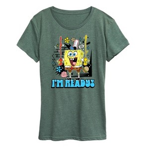 Women's - SpongeBob SquarePants - I'm Ready Short Sleeve Graphic T-Shirt - 1 of 4