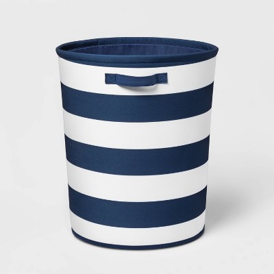 Extra Large Canvas Stripe Bin Navy - Pillowfort™