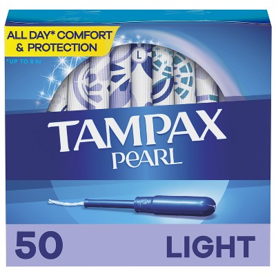 Tampax Pearl Light Absorbency Plastic Applicator And Leakguard