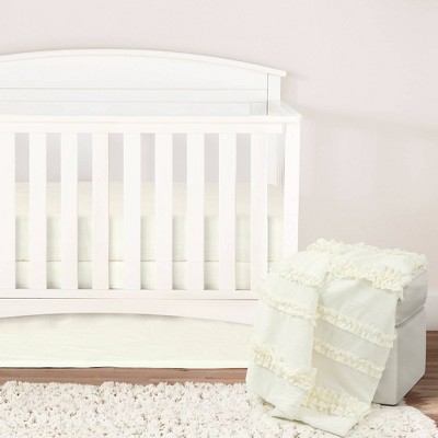 Lush Décor Crib Bedding Set Belle Embellished Soft Baby/Toddler - Ivory - 3pc