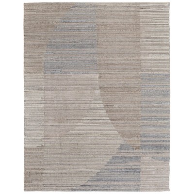 Elias Modern Abstract Brown/Blue/Tan Area Rug