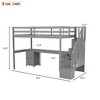 Twin Size Loft Bed Frame with Built-in Desk, Storage Stairs and 4 Drawers - ModernLuxe - image 4 of 4