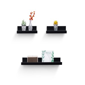 Syemin Decorative Wall Shelf Floating Shelves Wall Mounted Wood Shelves Hanging Shelf Storage Decor Floating Shelves Wall, White, 2.36"*5.91"*1.97" - 1 of 4
