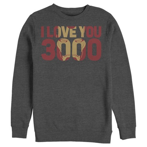 Men's Marvel Iron Man Forever Love 3000 Sweatshirt - Charcoal Heather ...