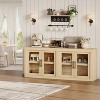 70.8" Sideboard Buffet Cabinet, Mid Century Modern Accent Cabinet with 4 Doors, Wood Coffee Bar Media Console Credenza for Kitchen, Brown - 3 of 4
