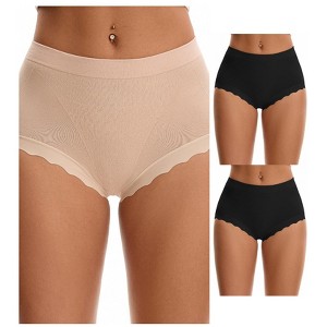 INSPIRE CHIC 3 Packs Women's High Waisted Breathable Tummy Control Underpants - 1 of 4