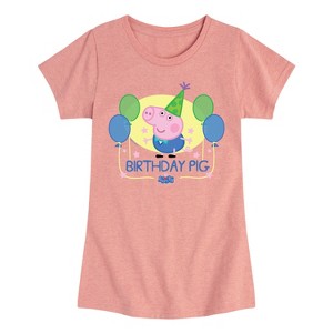 Girls' - Peppa Pig - George Birthday Fitted Short Sleeve Graphic T-Shirt - 1 of 4