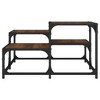 vidaXL Brown Oak Engineered Wood Coffee Table - Metal Frame Accent Center with Multi-Level Display, Adjustable Feet for Living Room/Office - 3 of 4