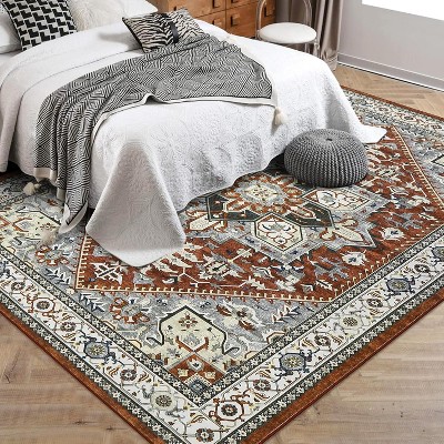 Garvee Vintage Area Rugs, Ultra-Soft Non-Slip Stain Resistant Print Floor Carpet for Living Room Bedroom