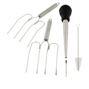 Wolfgang Puck Stainless Steel Roasting Prep Set Refurbished SIlver - 1 of 1
