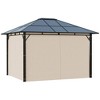 Outsunny 10x12 Hardtop Gazebo with Metal Frame, Polycarbonate Gazebo Canopy with Curtains for Garden, Patio, Backyard - image 4 of 4