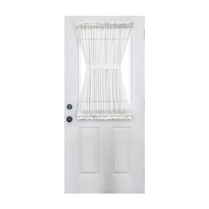 Ellis Curtain Shadow Stripe 1.5" Rod Pocket Semi Sheer Door Curtain Panel White - 1 of 4