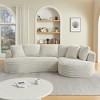 120.9" Oversized Chenille Tufted Curved L-Shaped Modular Sectional Sofa with Right Arm Chaise Lounge, No Assembly Required - 3 of 4