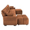 GDFStudio Shirley 142" Tufted Upholstered Chenille 4-Seater U-Sectional Sofa with Two Ottomans - 4 of 4