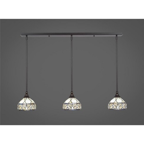 Toltec Lighting Any 3 - Light Chandelier in  Dark Granite with 7" Royal Merlot Art Glass Shade - image 1 of 1