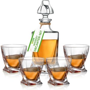 NutriChef Home Bar Whiskey Decanter - Whiskey Glass Decanter Aerator Set with Whiskey Glasses, Elegant Decanter Design - 1 of 4