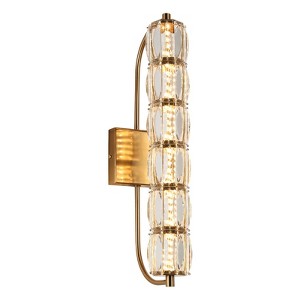 LNC Frvabert 1-Lights 4.3" Luxury and  Glam Flush Muont Integrated LED Crystal Wall  Lights, Gold - 1 of 4