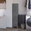 Vynxaria Lawen Tall Storage Cabinet with Single Door and 3 Broom Hangers - 2 of 4